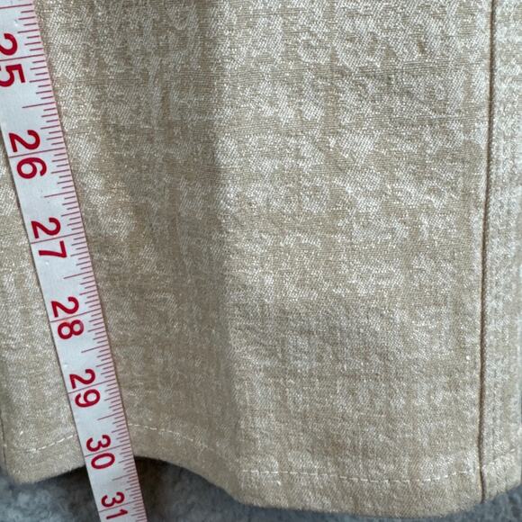 Lafayette 148 Medallion Pants Linen Blend Cream Sz 12 NWT Quiet Luxury Normcore - Picture 6 of 10